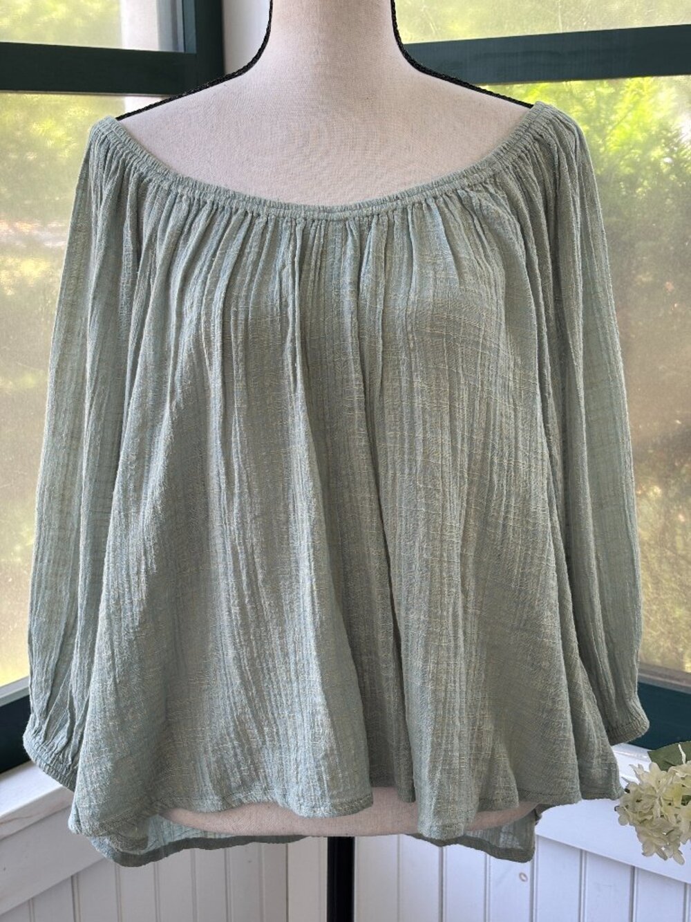 Apiece Apart Tera Flowy Top | Sea Breeze Sage Green | Size XL | New With Tags